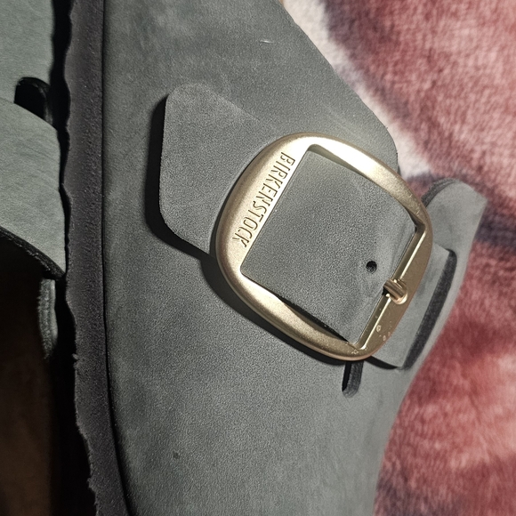 Birkenstock Thyme Green Boston Big Buckle Clogs. Nubuk Leather Color Thyme - Picture 5 of 5